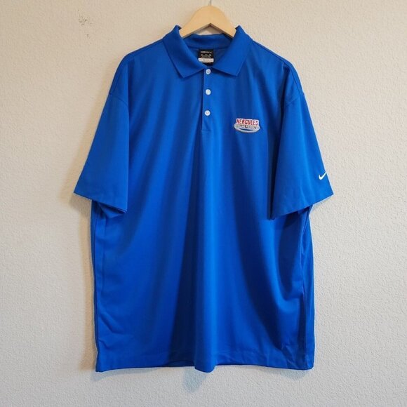 NWT Nike Golf Dri-Fit HERCULES SEALING PRODUCTS Blue Branded Employee Shirt XXL - Picture 2 of 9